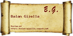 Balan Gizella névjegykártya